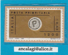 USATI ITALIA POSTA PRIORITARIA 1999 - Ref.1403 "1^ EMISSIONE" 1 Val. L.1200 € 0,62 - - 1991-00: Usados