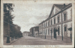 Cs47 Cartolina Benevento Citta' Viale Castello E Caserma Generale A.guidoni 1923 - Benevento