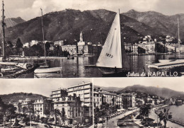 Cartolina Rapallo ( Genova ) Saluti Con Vedutine - Genova (Genua)