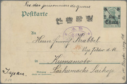 Camp Mail Tsingtau: Kumamoto, 1915 (ca.), Incoming Mail: Stationery Card German - China (offices)