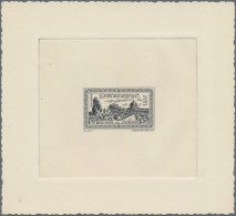 Cambodia: 1954 Definitive 70c. As Sunken Die Proof In Black On Ungummed Sheetlet - Cambodia