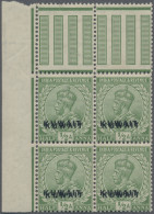 Kuwait: 1923 DOUBLE OVERPRINT "KUWAIT" On India KGV. ½a. Green Left-hand And Int - Koeweit