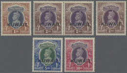 Kuwait: 1939 "KUWAIT" Overprint On KGVI. Rupee Values 1r., 2r., 5r. And 10r. Sho - Koeweit