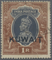 Kuwait: 1939 "KUWAIT" Overprint On KGVI. 1r. Grey & Red-brown Showing Overprint - Kuwait