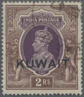 Kuwait: 1939 "KUWAIT" Overprint On KGVI. 2r. Purple & Brown Showing Overprint Va - Koeweit