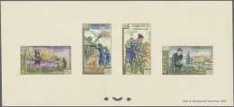 Laos: 1963 'Fight Against Hunger' Complete Set Of Four Imperf, Together On Epreu - Laos