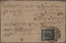 Nepal: 1888 Cover From Salyan To Kathmandu Franked By 1886 1a. Blue On Native Pa - Nepal