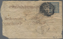 Nepal: 1897, (Sambat 54/1/13) One Anna Blue From The Later Printing 1889-98, Sli - Népal