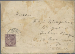 Nepal: 1903 Printed Coat Of Arms Envelope Of General Rudra Shum Shere Jung Rana - Népal