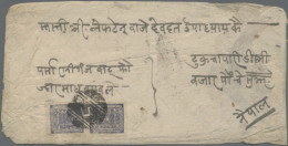 Nepal: 1907 Double-weight Cover From Birganj To Kathmandu Franked By Vertical Tê - Nepal