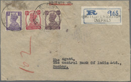 Nepal: 1945 Registered Cover From The British Legation Nepal To Bombay, Franked - Nepal