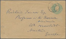 Nepal - Postal Stationery: 1907, 1/2 Anna Green KEVII India Pre-stamped Env. Use - Nepal