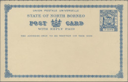 North Borneo - Postal Stationery: 1892 P/s Card 1c. On 8c. With Overprint Variet - Sonstige - Asien