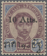 Thailand: 1899 Provisional 10a. On 24a. Purple & Blue With Overprint In Type II - Thaïlande