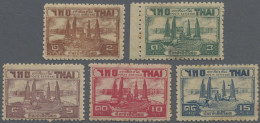 Thailand: 1942-43 Air Complete Set Of Five, Mint Never Hinged With Toned Gum (ty - Thaïlande