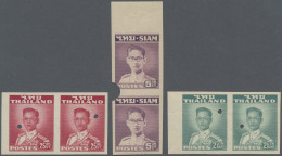 Thailand: 1947/1951 'King Bhumibol' Definitives: Three Imperf Proof Pairs With P - Thailand