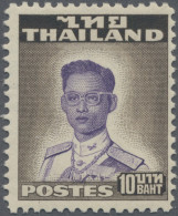 Thailand: 1951 'King Bhumibol' 10b. Violet & Sepia, Mint Never Hinged, Very Fine - Tailandia