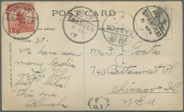 China: 1913/1946, Covers/used Ppc (13) Inc. Junk 4 C. Used Bisected "SHAMEEN" 19 - Lettres & Documents