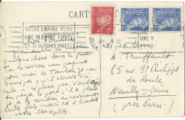 FRANCE CARTE 1F20 ROYAN ( CHARENTE INFERIEURE )  POUR NEUILLY ( ESSONNE ) DE 1942 LETTRE COVER - 1921-1960: Moderne