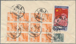 China (PRC): 1949/1955, Group Of 24 Old Currency Covers, A Postcard, And A Parti - Sonstige & Ohne Zuordnung