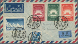 China (PRC): 1956/1958, Five Covers And A Postcard Addressed To Germany Bearing - Other & Unclassified