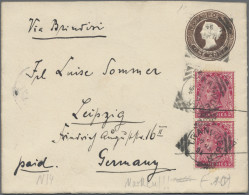 India - Postal Stationery: 1894/1909 Five Postal Stationery Envelopes Used From - Non Classés