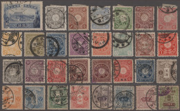 Asia: 1874/1916 (ca.), Used Group Of Japan, Korea And Tibet (#1/5 On Pieces) On - Sonstige - Asien