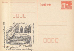 DDR PP 19 II, Ungebraucht, Briefmarkenausstellung Neubrandenburg, 1988, Fahrgastschiff Mudder Schulten - Privatpostkarten - Ungebraucht