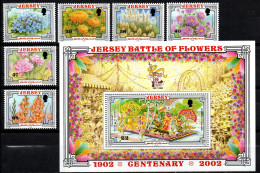 Jersey 2002 - Mi.Nr. 1041 - 1046 + Block 33 - Postfrisch MNH - Blumen Flowers - Altri & Non Classificati