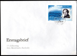 DDR, FDC Block "175. Geburtstag Von Felix Mendelssohn Bartholdy" - Sonstige & Ohne Zuordnung