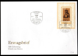 DDR, FDC Block "500. Geburtstag Von Ulrich Von Hutten" - Other & Unclassified