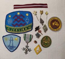 Vintage Latvia Boy Scout Patch Lot / Medal / Pre WWII & Pre 1989 Diaspora Badges - Otros & Sin Clasificación