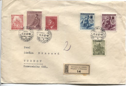 Böhmen Und Mähren # 111-2 +Zusatzfrankatur Rotes Kreuz Einschreibebrief Stefanau 13.10.42 - Storia Postale