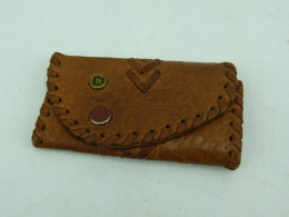 Vintage Brawn Leather Key Case For Three Keys Key Chain Ring #2360 - Toebehoren