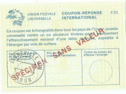 FRANCE COUPON UPU DE LIBREVILLE ( GABON) SURCHARGE SPECIMEN SANS VALEUR LETTRE COVER - Antwortscheine