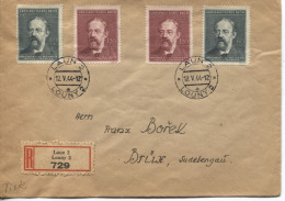 Böhmen Und Mähren # 138-9 (2x) Smetana Komponist Einschreibebrief Laun 12.5.44 > Brüx - Lettres & Documents