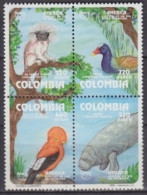 Colombia 1993 Airmail Yvert 870-73, America UPAEP,  Species In Danger Of Extinction -MNH - Colombia