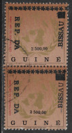 GUINE BISSAU – 1987 WMO Surcharged 2500.00 Over 2$ SCARCE Pair Of Used Stamps - Guinea-Bissau