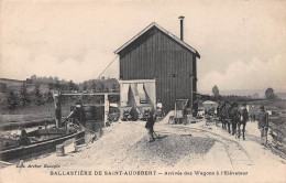 Ballastière De SAINT-AUDEBERT (Aisne) Par Presles-et-Boves, Arrivée Des Wagons à L'Elévateur, Péniche - Voyagé (2 Scans) - Altri & Non Classificati