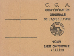 01-Confédération Générale De L'Agriculture ...Syndicats D'Exploitants Agricoles ..M.Terrier... Benonces..(Ain)..1945 - Agricoltura