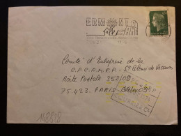 LETTRE TP M DE CHEFFER 0,30 OBL.MEC.13-6 1974 95 ERMONT + TRI INDEXATION BARRES JAUNES Marque à Sec 19 - 1961-....