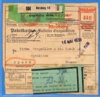 Allemagne Reich 1938 - Carte Postale De Nurnberg Aux France - G32833 - Briefe U. Dokumente