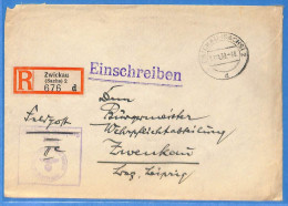 Allemagne Reich 1939 - Lettre Einschreiben De Zwickau - G32797 - Briefe U. Dokumente