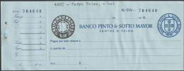 Portugal, Cheque - Banco Pinto & Sotto Mayor. Santos O Velho, Lisboa -|- Selo De Cheques $10 - Nuovi