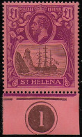 1912-37 St Helena Giorgio V 1£ Grey And Purple Red MNH SG N. 96 - Autres & Non Classés