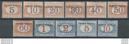 1909 Somalia Segnatasse 11v. MNH Sassone N. 12/22 - Other & Unclassified