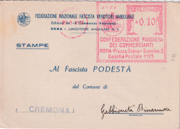 1941  Busta Con Affrancatura Meccanica Rossa EMA  CONFEDERAZIONE FASCISTA DEI COMMERCIANTI - Storia Postale