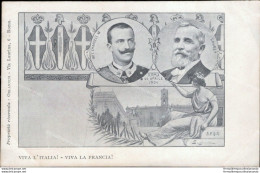 Ar407 Cartolina Viva L'italia Viva La Francia - Otros & Sin Clasificación