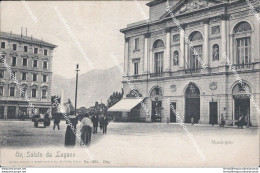 Az63 Cartolina Un Saluto Da Lugano Municipio 1903 Svizzera Suisse - Andere & Zonder Classificatie