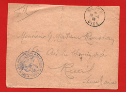 (RECTO / VERSO) ENVELOPPE MILITAIRE AVEC CACHET COMPAGNIE DE P.G.R.L. N° 265 - LE COMMANDANT DE Cie EN 1919 - DOC - Storia Postale